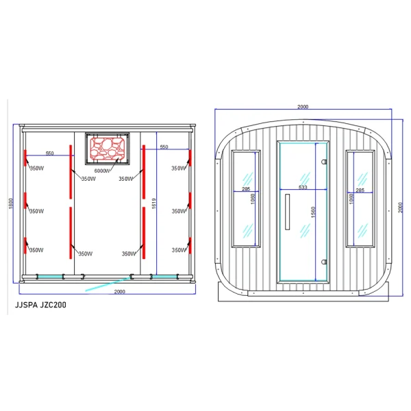JZC200 JJSPA JZC200 – Vanjska kombinirana sauna