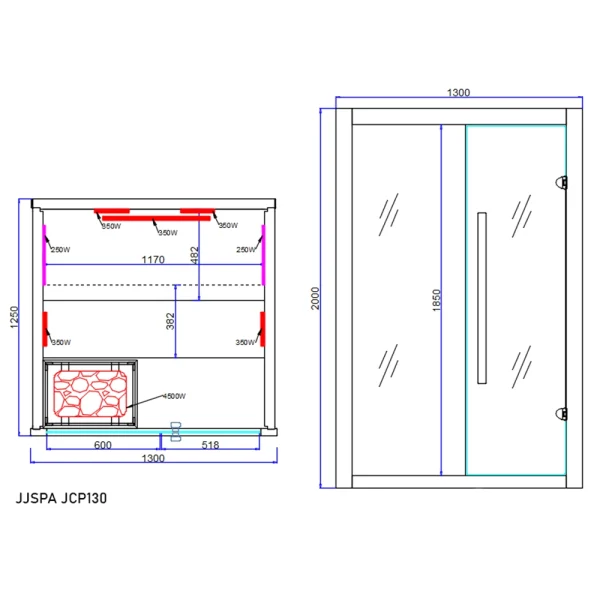 jcp130 JJSPA JCP130 – Kombinirana sauna